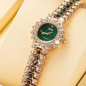 Rhinestone Decor Starry Sky Dial Quartz Watch